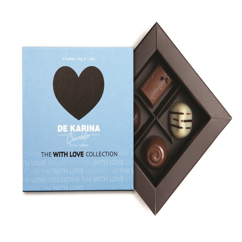 פרלינים בעבודת יד 4 With Love תכלת