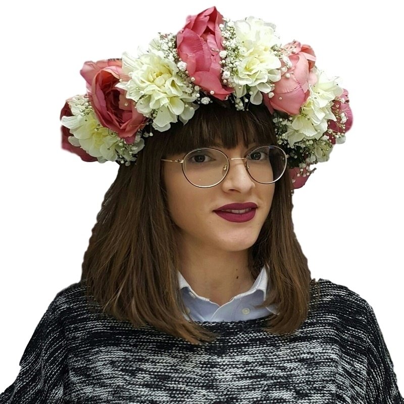 שושניתוש זר פרחים לראש משולב